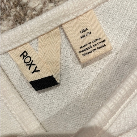 ROXY White Sleeveless Fitted Crop Tank Top SZ Lg - Picture 6 of 7